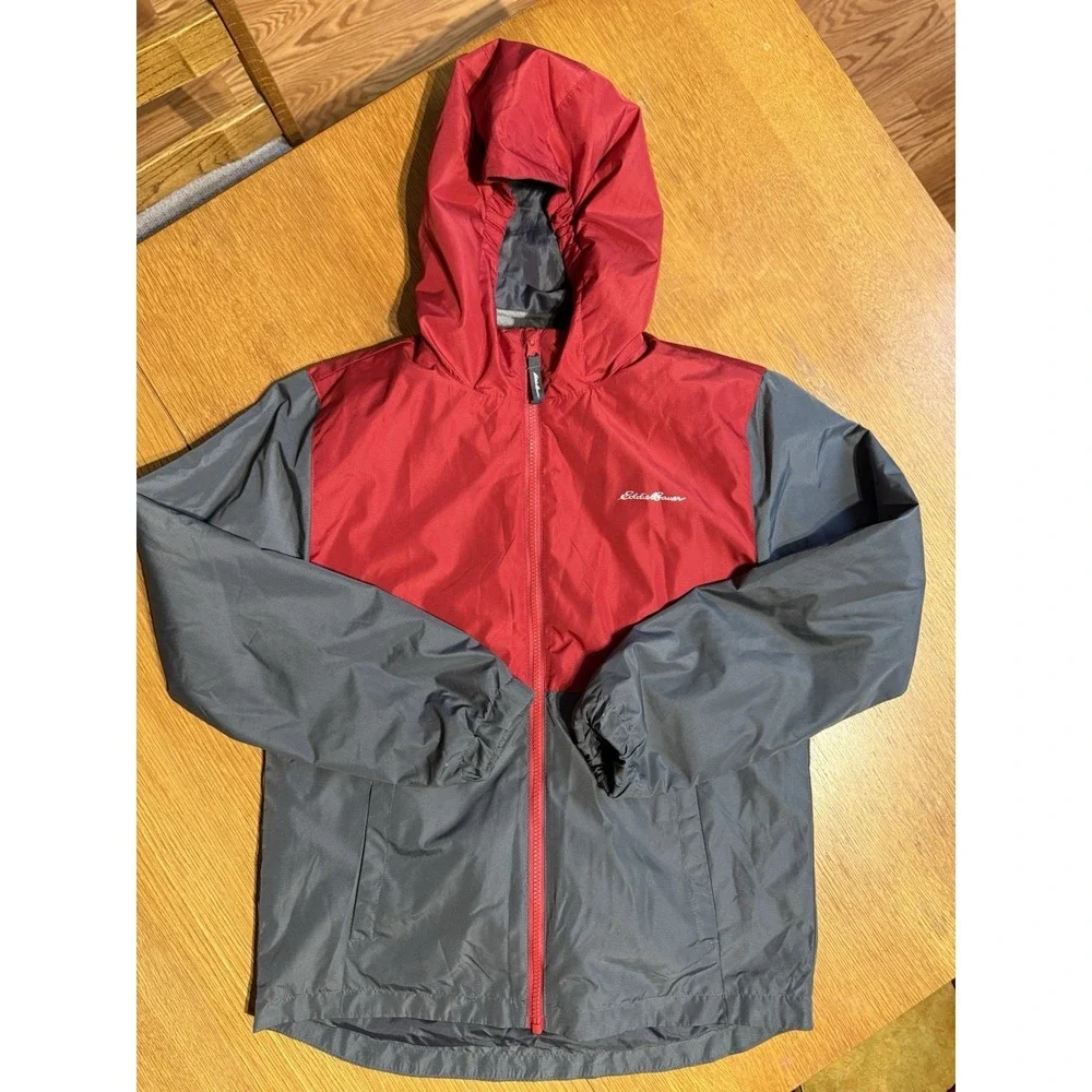 Eddie‎ Bauer Kids Hooded Waterproof 3-in-1 Jacket Red Camo Fleece Large 14/16